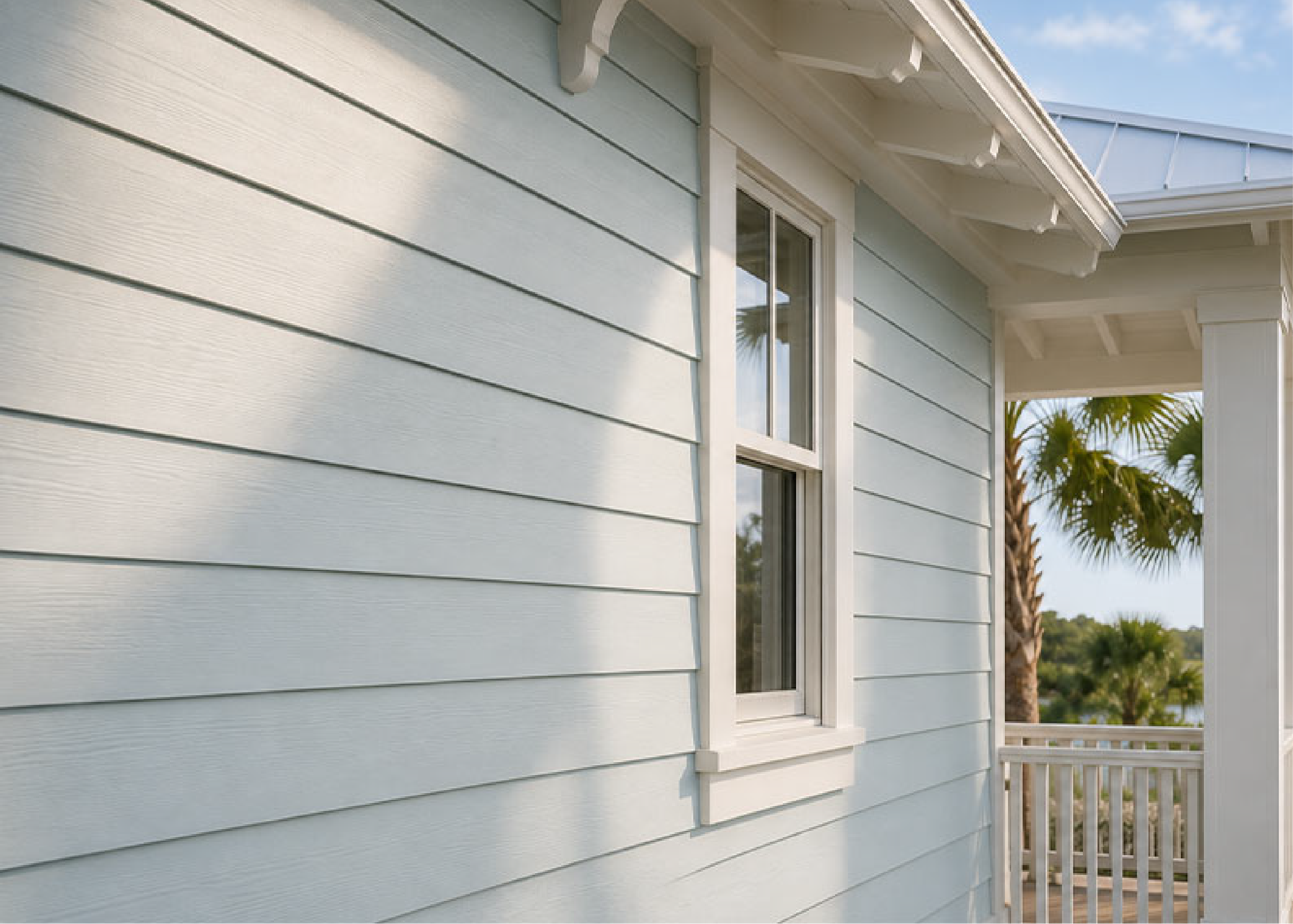 New fiber cement siding on a Gulf Coast home in Pensacola