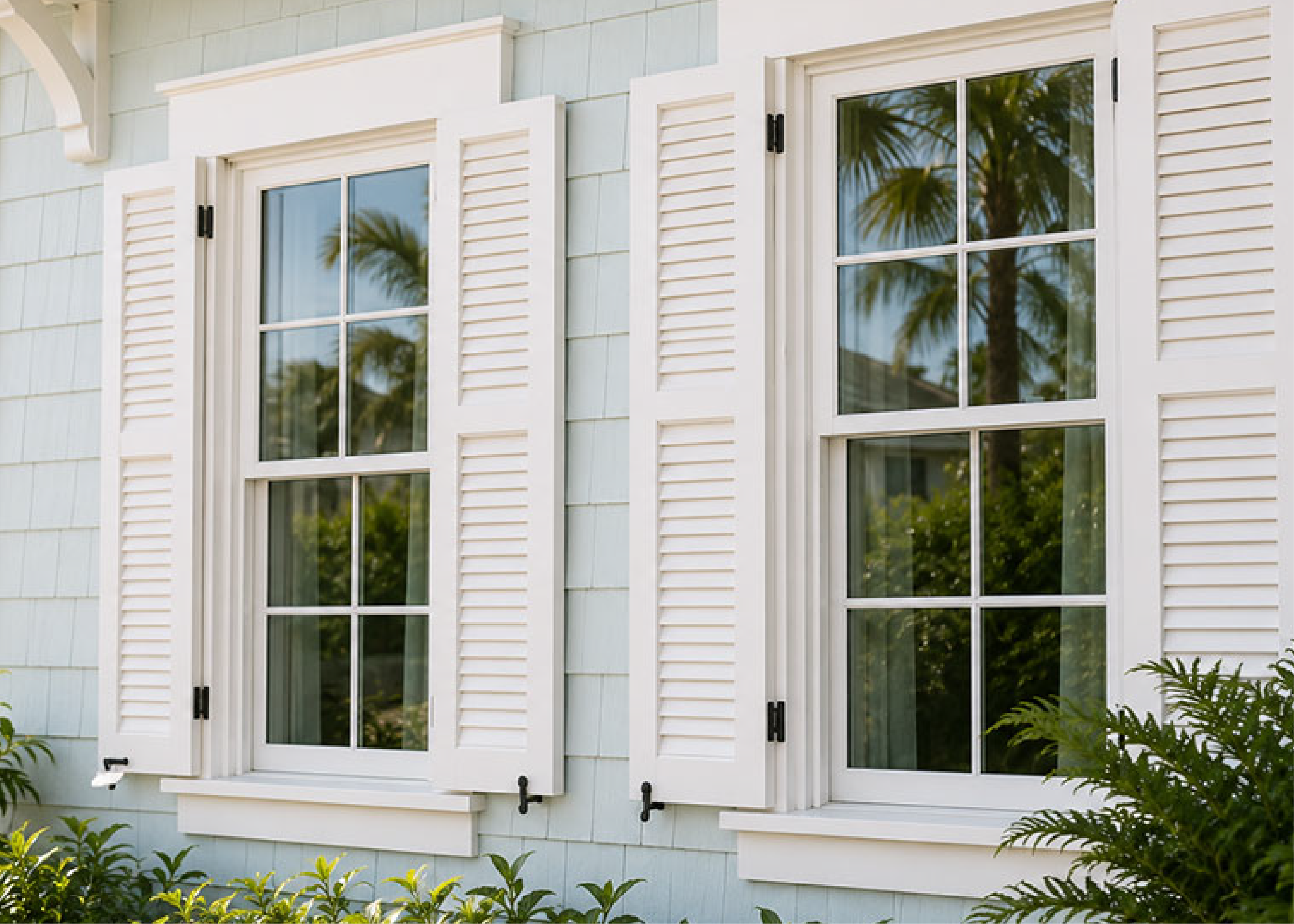Impact-rated replacement windows and doors on a coastal home